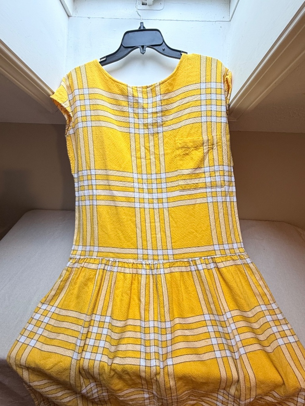 Vintage Late 80s Early 90s Esprit Plaid Drop Waist Dress Size Medium - Picture 6 of 11